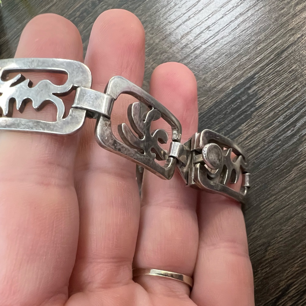 Taxco Mexico 925 Sterling Silver Link Bracelet 38.9G - Picture 15 of 15